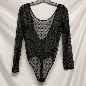 Victoria’s Secret Black Sheer Teddy One-Piece M/L